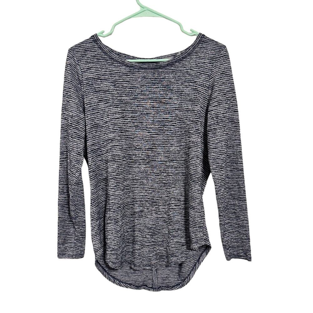 Athleta Breezy Cutout Long Sleeve Activewear Top Blue Gray Size Small